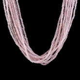 ROSE QUARTZ 4.00MM FACETED ROUNDEL BEADS 16" LINE
