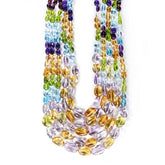 MIX SEMI PRECIOUS STONES 7X5-20X14MM PLAIN TUMBLE BEADS 26-32" LINE