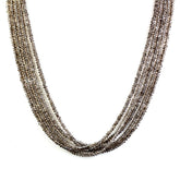 SMOKY QUARTZ 4-4.50MM FACETED ROUNDEL BEADS 16" LINE