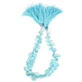 PARAIBA APATITE 4X6-7X10MM FACETED ROSE CUT BRIOLETTE PEAR 8" LINE