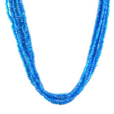 NEON BLUE APATITE 3.50-5.00MM FACETED ROUNDEL BEADS 16" LINE