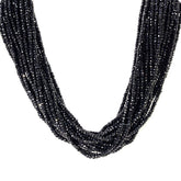 BLACK SPINEL 3.50MM FACETED ROUNDEL BEADS 16" PER LINE