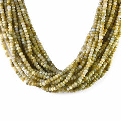CAT'S EYE 4.50-5.00MM FACETED ROUNDEL BEADS 12.50" PER LINE