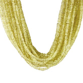 LEMON QUARTZ 5.00MM FLAT COIN BEADS 16" PER LINE