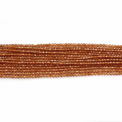 HESSONITE 2.00-2.20MM FACETED ROUND BEADS 12.50" PER LINE