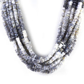 DENDRITE OPAL 5.00-6.00MM FLAT SQUARE BEADS 16" PER LINE