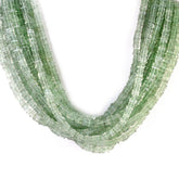 GREEN AMETHYST 5MM FLAT SQUARE BEADS 16" PER LINE