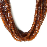 HESSONITE GARNET 5.00-5.50MM FLAT SQUARE BEADS 16" PER LINE