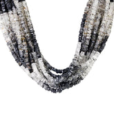 BLACK RUTILE QUARTZ 4.00-5.50MM FLAT SQUARE BEADS 16" PER LINE