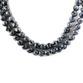 BLACK SNOWFLAKE OBSIDIAN 10MM PLAIN ROUND BALLS 15" PER LINE