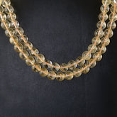 YELLOW CITRINE 11MM PLAIN ROUND BALLS 15" PER LINE