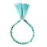 MEXICAN TURQUOISE (MATRIX & PYRITE) 6-6.50MM PLAIN BALLS 8" PER LINE