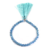 MILKY AQUAMARINE 6-6.50MM PLAIN BALLS 8" PER LINE