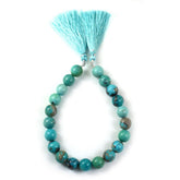 MEXICAN TURQUOISE (MATRIX & PYRITE) 10MM PLAIN BALLS 8" PER LINE