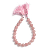 GUAVA QUARTZ PLAIN BALLS 10-10.50MM 8" PER LINE 146.57 Cts.