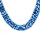 SWISS BLUE TOPAZ 4MM COLOR COATED PYRITE FACETED ROUNDEL 13" PER LINE