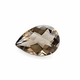 SMOKY QUARTZ CHECKER CUT PEAR 13X9MM 3.47 Cts.