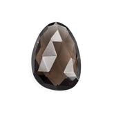 SMOKY QUARTZ ROSE CUT BRIOLETTE IRREGULAR PEARISH 14X10MM 5.13 Cts.