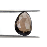 SMOKY QUARTZ ROSE CUT BRIOLETTE IRREGULAR PEARISH 14X10MM 5.13 Cts.