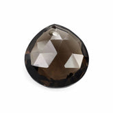 SMOKY QUARTZ ROSE CUT BRIOLETTE PEAR TABEEZ (FULL DRILL) 12MM 5.27 Cts.