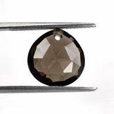 SMOKY QUARTZ ROSE CUT BRIOLETTE PEAR TABEEZ (FULL DRILL) 12MM 5.27 Cts.