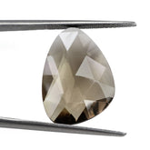 SMOKY QUARTZ ROSE CUT BRIOLETTE IRREGULAR PEARISH 20X14MM 8.00 Cts.