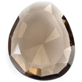 SMOKY QUARTZ CUT IRREGULAR OVAL STEP CUT BACK 23X18MM 13.10 Cts.