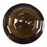 SMOKY QUARTZ BUFFTOP CONCAVE STEP CUT BACK ROUND (DES#47) 15MM 10.95 Cts.