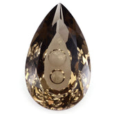 SMOKY QUARTZ SUPPER BUBBLE PEAR (DES#123) 20X12MM 9.80 Cts.