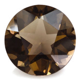 SMOKY QUARTZ PENTAGON ROUND WITH STAR CUT BACK (DES#44) 15MM 10.67 Cts.