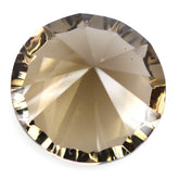 SMOKY QUARTZ CONCAVE STRAIGHT FACET ROUND (DES#77) 14MM 11.48 Cts.