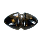 SMOKY QUARTZ LENTIL ROUND CARVED BELT (DES#25) (DARK) 12MM 5.06 Cts.