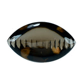 SMOKY QUARTZ BUFFTOP ZIP CUT BACK MARQUISE (DES#106) (DARK) 20X12MM 9.45 Cts.