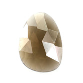 SMOKY QUARTZ ROSE CUT BRIOLETTE PEARISH 14X10MM 3.35 Cts.