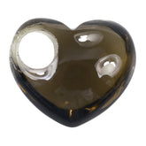 SMOKY QUARTZ LENTIL HEART WITH A BIG HOLE (FULL DRILL) 14X12MM 6.90 Cts.