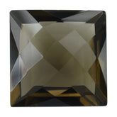 SMOKY QUARTZ CHECKER CUT SQUARE 15MM 12.46 Cts.