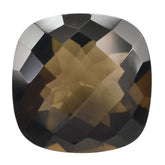 SMOKY QUARTZ CHECKER CUT CUSHION 13MM 8.06 Cts.