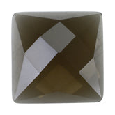 SMOKY QUARTZ CHECKER SQUARE CAB 10MM 2.96 Cts.