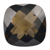 SMOKY QUARTZ CHECKER CUT CUSHION 13.00MM 7.67 Cts.
