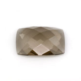 SMOKY QUARTZ CHECKER CUSHION CAB 18X12.50MM 9.20 Cts.