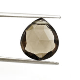 SMOKY QUARTZ ROSE CUT BRIOLETTE HEART 13X12MM 5.57 Cts.
