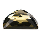 SMOKY QUARTZ CHECKER PYRAMID SQUARE CAB 15MM 11.79 Cts.