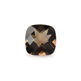 SMOKY QUARTZ CHECKER CUT CUSHION 10MM 3.95 Cts.
