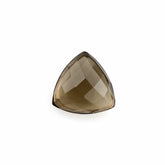 SMOKY QUARTZ BUFFTOP CHECKER CUT BACK TRILLION 10MM 3.38Cts.