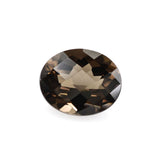 SMOKY QUARTZ CHECKER CUT OVAL 11X9MM 9.96 Cts.