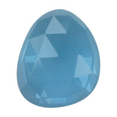 SWISS BLUE TOPAZ CUT ROSE CUT IRREGULAR TRILLION CAB 13X11MM 6.60 Cts.