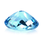 SWISS BLUE TOPAZ CHECKER CUT OVAL 16X14MM 14.05 Cts.