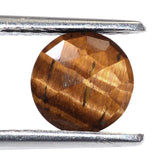YELLOW TIGER'S EYE QUARTZ ROSE CUT BRIOLETTE ROUND 8MM 1.45 Cts.
