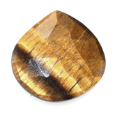 YELLOW TIGER'S EYE QUARTZ ROSE CUT BRIOLETTE IRREGULAR PEAR 13MM 3.54 Cts.