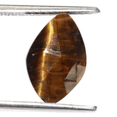YELLOW TIGER'S EYE QUARTZ ROSE CUT BRIOLETTE IRREGULAR ONION SHAPE 14X9MM 3.08 Cts.